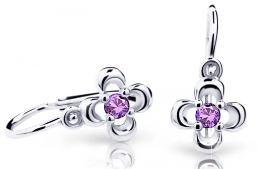 Cutie Jewellery Dětské náušnice z bílého zlata C2013-10-X-2 fialová