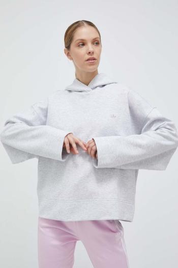 Mikina adidas Originals dámská, šedá barva, s kapucí, melanžová, IC5246-LGREYH