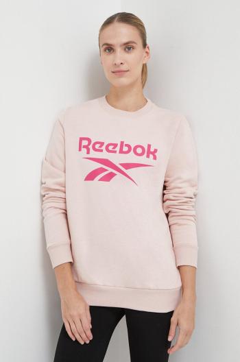 Mikina Reebok dámská, růžová barva, s potiskem