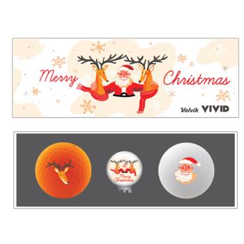 Volvik Vivid Christmas 2 Pack Golf Balls Vánoce Golfové míčky