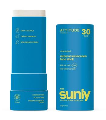 ATTITUDE Sunly Dětská tyčinka na obličej bez vůně SPF30 20 g