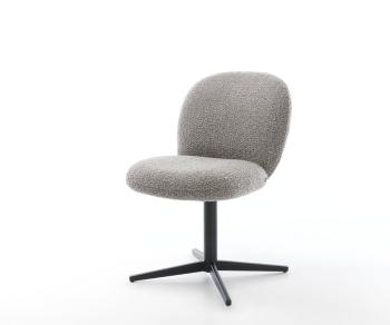 Jídelní židle Nube-Flex bouclé stříbrno-šedá podnož černá