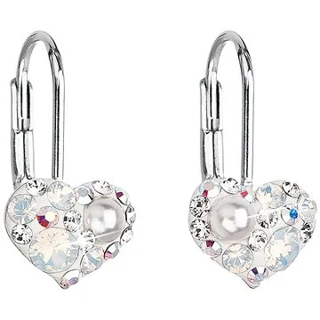 EVOLUTION GROUP 31125.9 visací srdce dekorované krystaly Swarovski® (Ag925/1000, 1 g, bílé) (8590962317725)