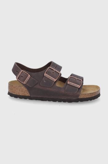 Kožené sandály Birkenstock Milano dámské, hnědá barva, 34873