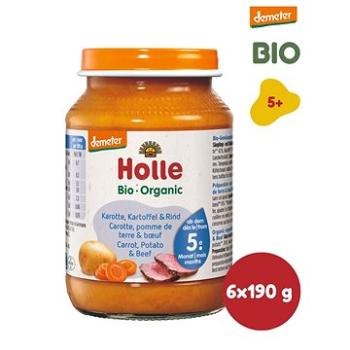 HOLLE BIO Mrkev brambor a hovězí maso 6× 190 g (7640104957263)