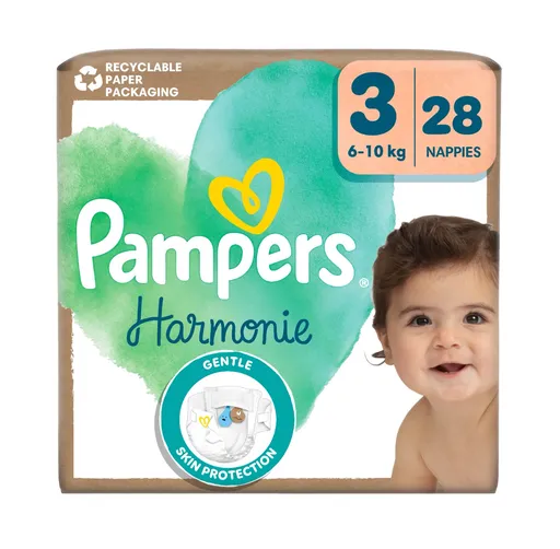 Pampers Harmonie vel. 3 6–⁠⁠⁠⁠⁠⁠10 kg dětské pleny 28 ks