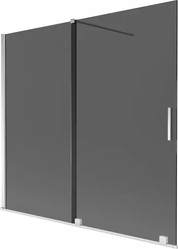 MEXEN/S Velar dvoukřídlá posuvná vanová zástěna 170 x 150, grafit, chrom 896-170-000-41-01