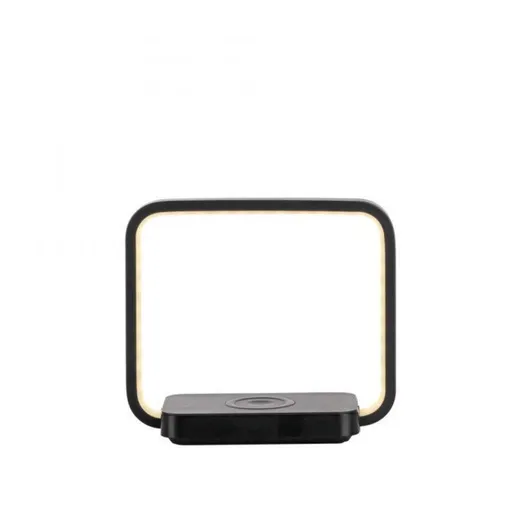 JUST LIGHT LED stolní lampa černá, bezdrátové nabíjení telefonu, dotykový vypínač, stmívatelné 3000K