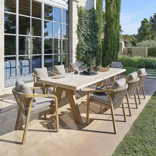 DEOKORK Luxusní jídelní sestava z akácie RICHMOND 1+8