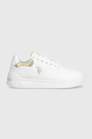 Sneakers boty U.S. Polo Assn. NOLE bílá barva, NOLE001W 4YN1