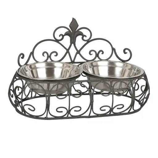 Misky v kovovém stojanu - 39*20*23 cm / 0,5L Clayre & Eef