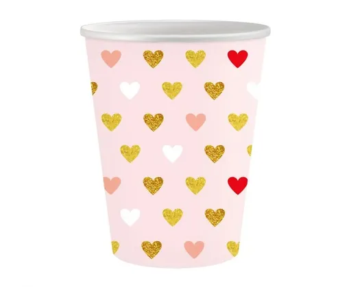 Godan Papírové kelímky - Xoxo růžové 250 ml 6 ks