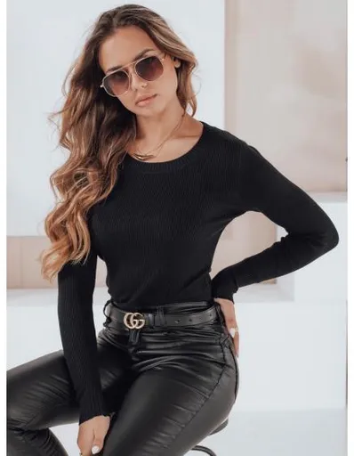 Dámský pruhovaný svetr NOLVIE černý