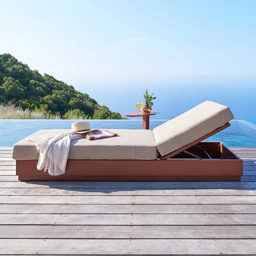 DEOKORK Hliníkové lehátko MADRID (mahagon)