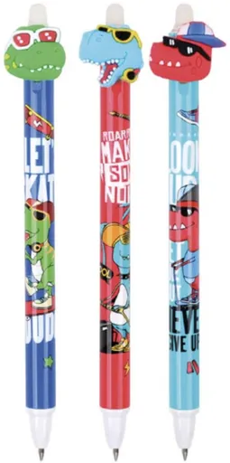 Kuličkové pero gumovací Dino, 0,5, modré