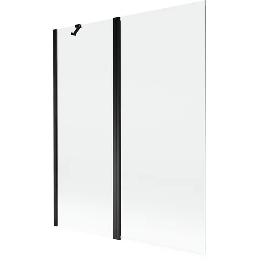MEXEN MIST vanová zástěna 140x150 cm 6mm f+s, černá, čirá 8A9-140-011-70-00