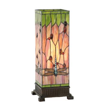 Stolní lampa Tiffany Square dragonfly 5LL-9218