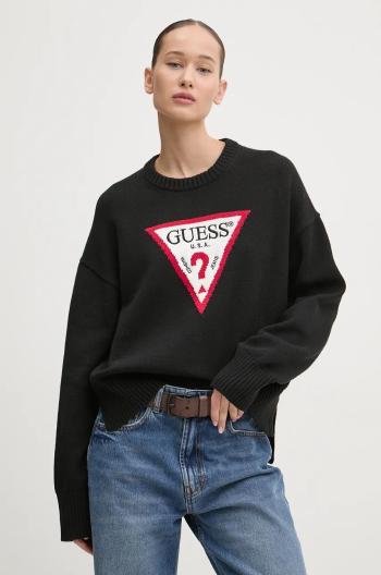 Bavlněný svetr Guess Jeans černá barva, lehký, W4BR12 Z3HM1