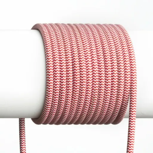RED - DESIGN RENDL RENDL FIT 3X0,75 1bm textilní kabel červená/bílá  R12227