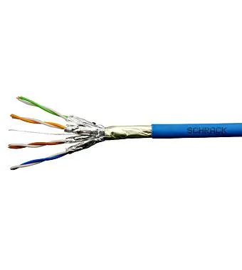Kabel F/FTP Cat.6a 500 MHz 4x2xAWG23, LS0H modrý, Dca, 500m