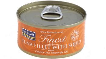 FISH4CATS Konzerva pro kočky Finest tuňák s olihní 70 g