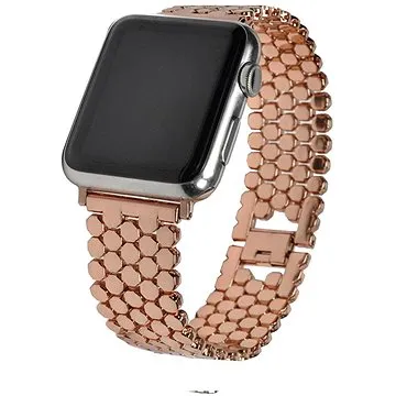 Drakero Kovový řemínek Luxary pro Apple Watch 42mm / 44mm / 45mm / Ultra 49mm zlato-růžový (10161-42)