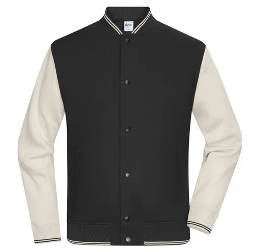 James & Nicholson (Daiber) Dvoubarevná mikina College - Černá / pískovcová | XL