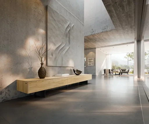 TV stolek Cuor 250 cm keramika Laminam® sabbia dubová 1