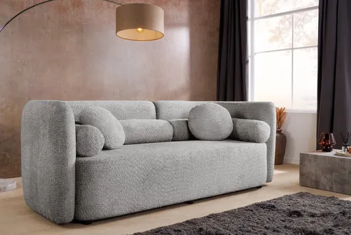 Pohovka GOLIEDOR bouclé Dekorhome Šedá