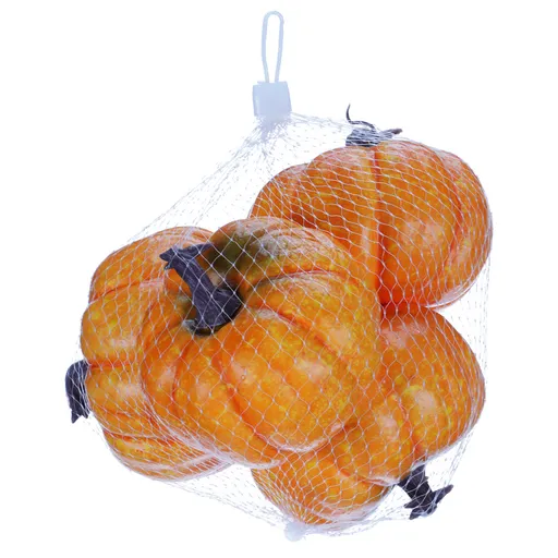 Podzimní dekorace Sada plastových dýní 10 x 7 cm, 4 ks