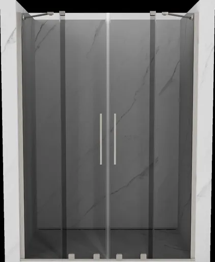 MEXEN/S Velar Duo posuvné sprchové dveře 140, grafit, nikl kartáčovaný 871-140-000-42-97