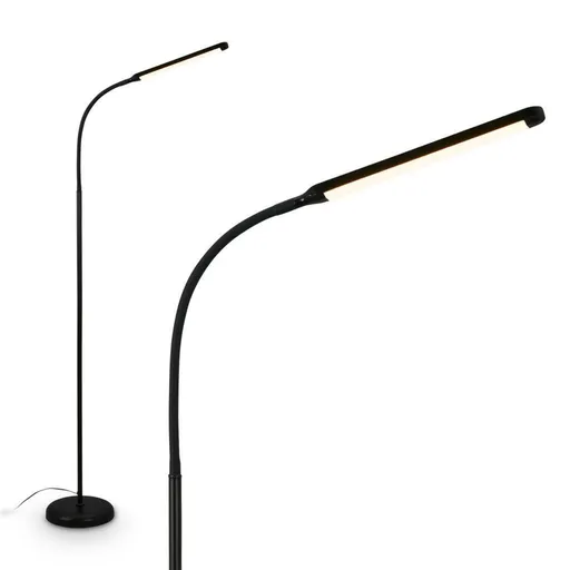 BRILONER Mura stojanová lampa - 6W, 600lm, LED, stmívatelné, dotykový vypínač, nastavitelné, černá 1660015