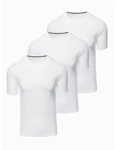 Pánská bavlněná souprava triček BASIC s kulatým výstřihem - černá/bílá/tmavě modrá V1 OM-TSBS-0232