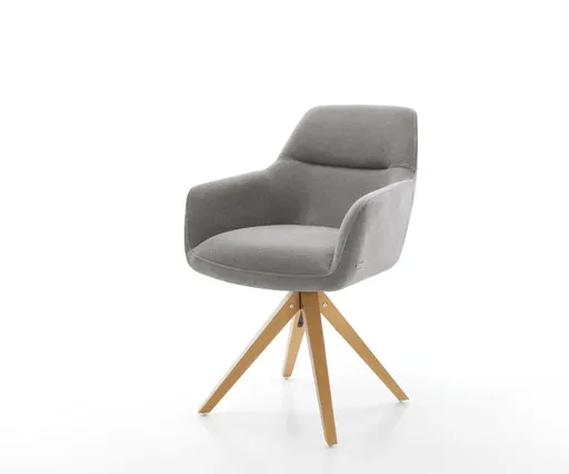 Jídelní židle Pejo-Flex strukturální látka Měkký šedá dřevěná