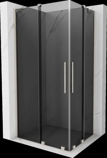 MEXEN/S Velar Duo sprchový kout, posuvné dveře 90 x 80, grafit, nikl kartáčovaný 871-090-080-42-97