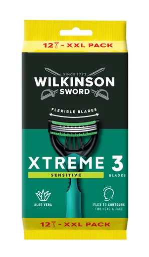 Wilkinson Xtreme3 Sensitive Comfort Maxi pack pánský jednorázový holicí strojek 12 ks