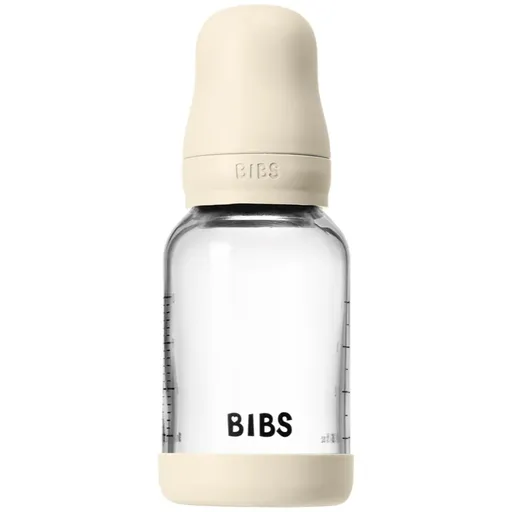BIBS Baby Glass Bottle Round Latex antikoliková lahev Ivory 120 ml