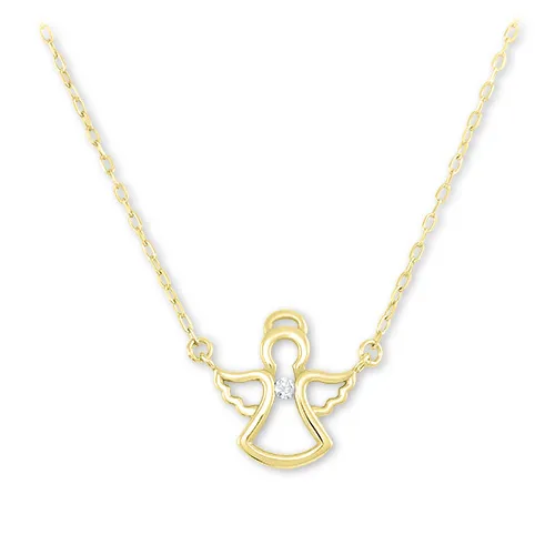 Soliter Půvabný náhrdelník ze žlutého zlata andělíček 276 001 00031 (řetízek, přívěsek)