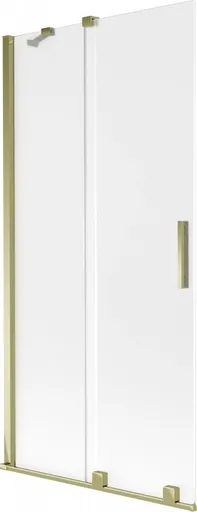 MEXEN/S Velar dvoukřídlá posuvná vanová zástěna 90 x 150, dekor, zlatá 896-090-000-31-50