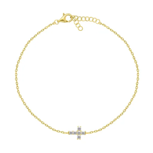 Brilio Silver Slušivý pozlacený náramek s křížkem BRC96Y