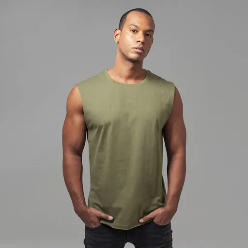 Urban Classics Open Edge Sleeveless Tee olive - 3XL