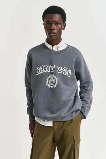 MIKINA GANT GRAPHIC C-NECK STEEL GREY