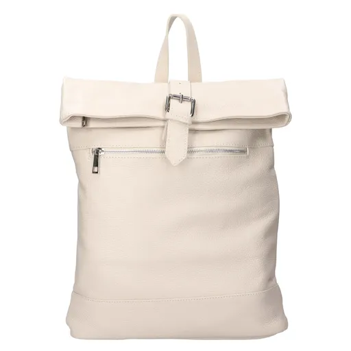 Dámský kožený batoh Italia Babet - krémová