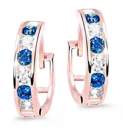 Cutie Jewellery Slušivé dětské náušnice z růžového zlata C3345-80-X-4 modrá