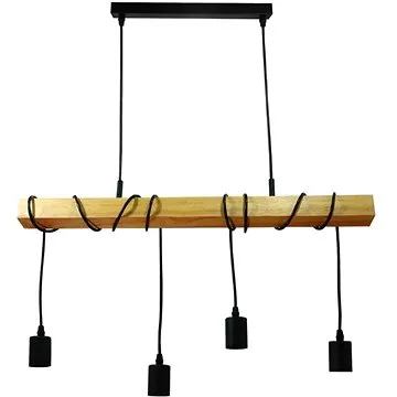 Závěsné stropní svítidlo Madeline 4× E27 dřevo a kov (ABPL-MADW4)