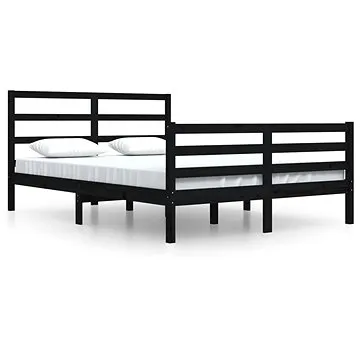 Rám postele černý masivní borovice 160 × 200 cm, 3105020 (3105020)