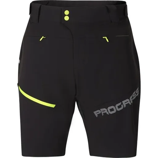 PROGRESS BOE Pánské cyklistické šortky, černá, velikost XXXL