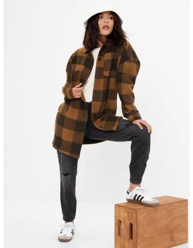 Teen kostkovaná košilová bunda