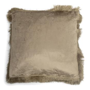 Taupe sametový polštář s třásněmi Smock - 45*45*10cm SWKSFFT