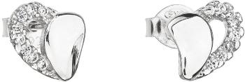 Evolution Group - Pavona Stříbrné náušnice se zirkonem 11020.1 bílé srdce
